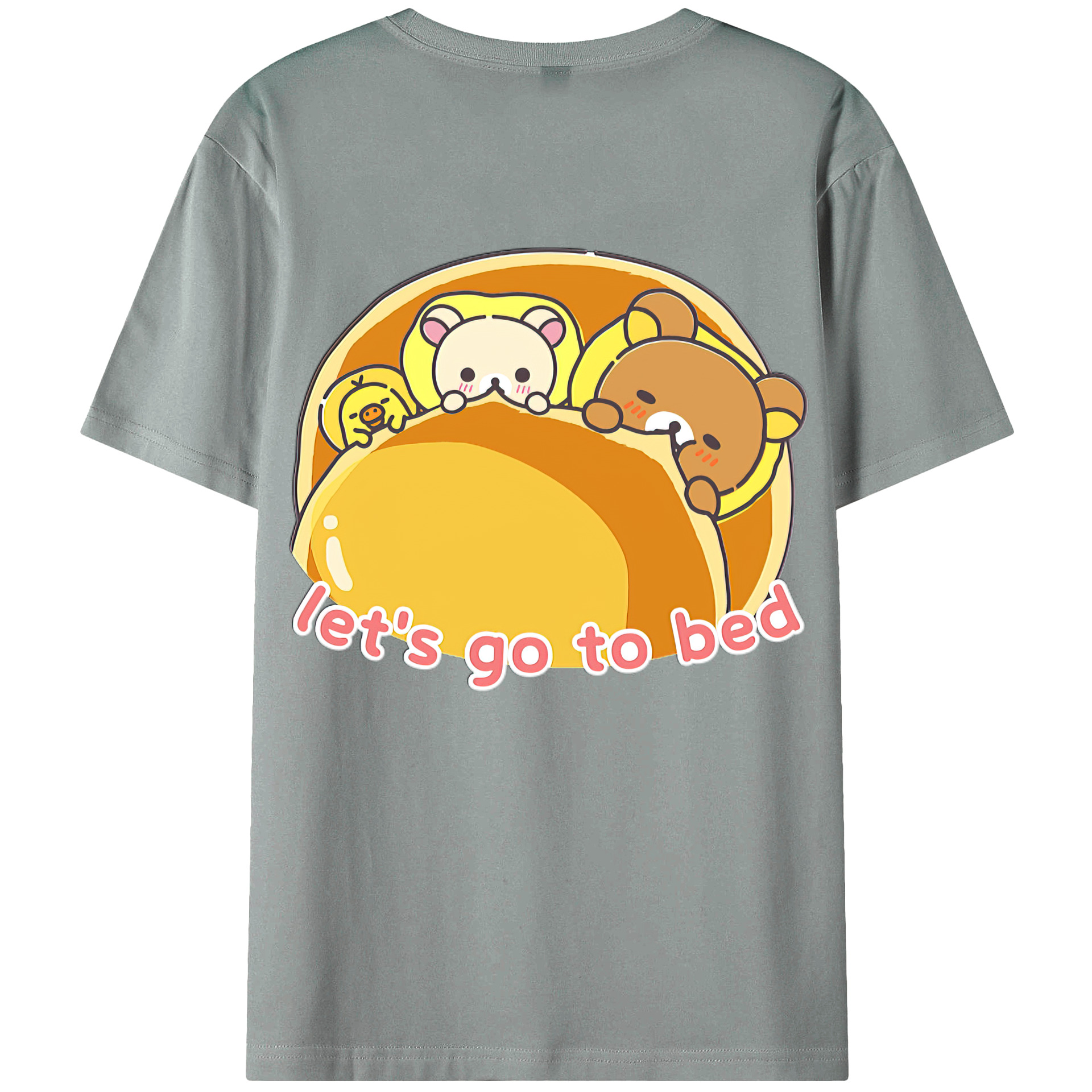 （画像用） リラックマ リラックマ キイロイトリ Rilakkuma Korilakkuma Kiiroitori 綿100％ メンズ半袖Tシャツ（バックプリント） 通気性